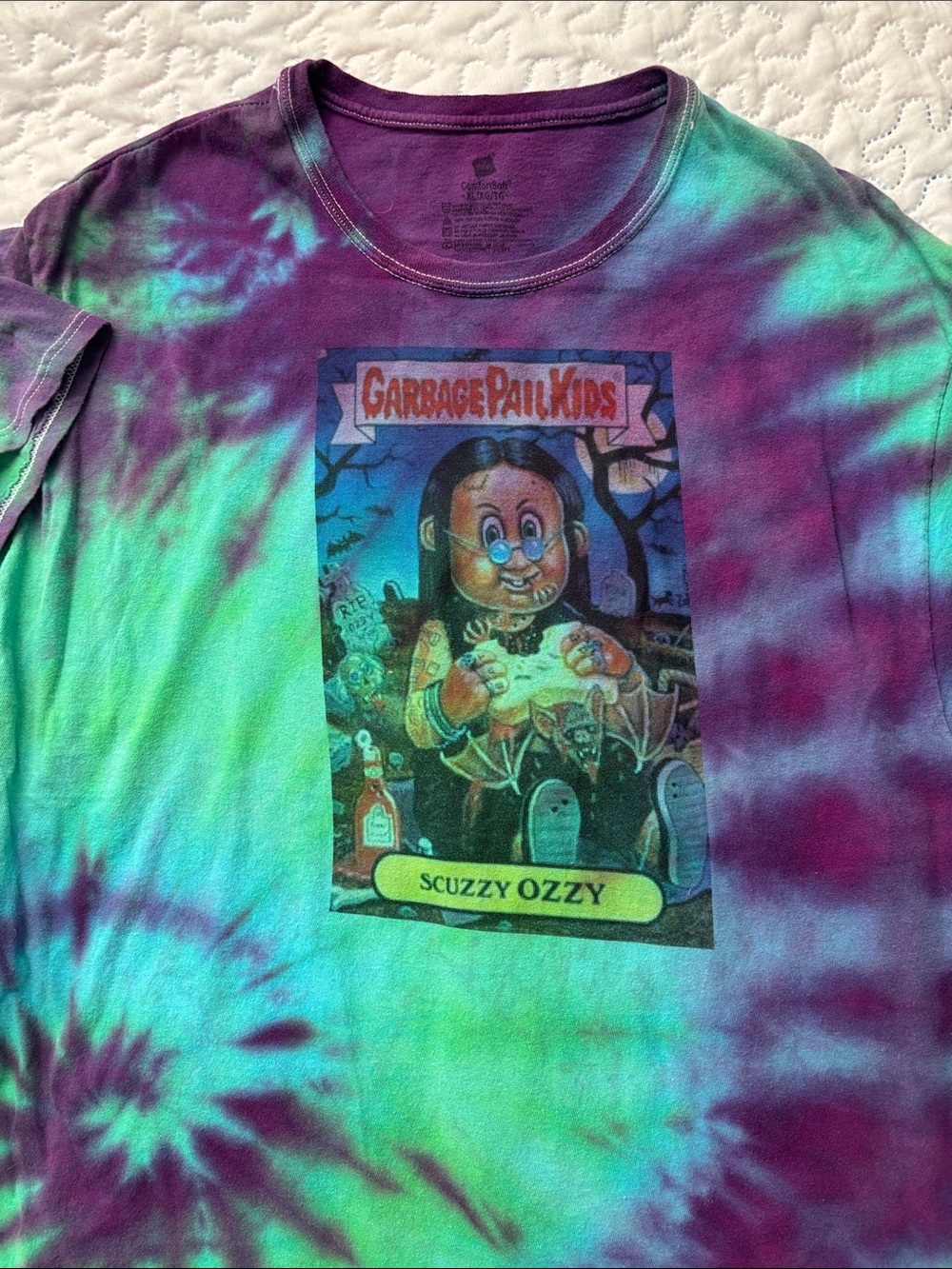 Garbage Pail Kids Tie-Dye Short Sleeve Tee - Purple & Teal